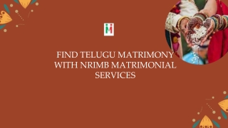 Telugu Matrimony services with NRIMB Site