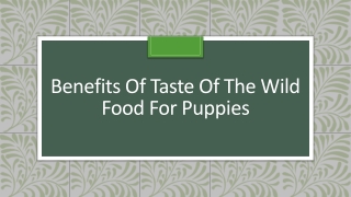 Benefits Of Taste Of The Wild Food