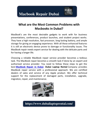 What are the Most Common Problems with Macbooks in Dubai?