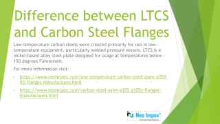 Difference between LTCS and Carbon Steel Flanges