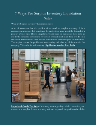 7 Ways For Surplus Inventory Liquidation Sales