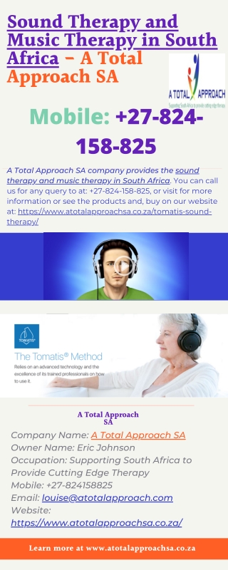 Sound Therapy and Music Therapy in South Africa - A Total Approach SA