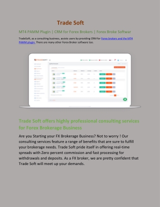 MT4 PAMM Plugin CRM for Forex Brokers Forex Broke Softwar