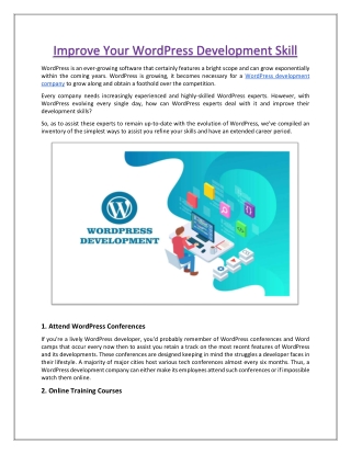 Improve Your WordPress Development Skill
