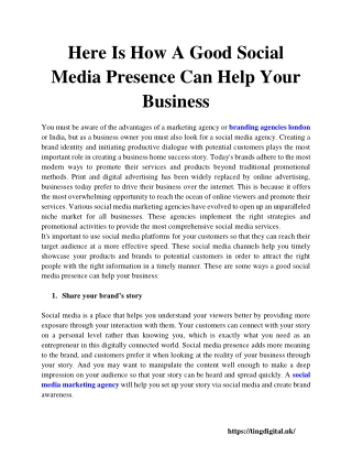 Here Is How A Good Social Media Presence Can Help Your Business