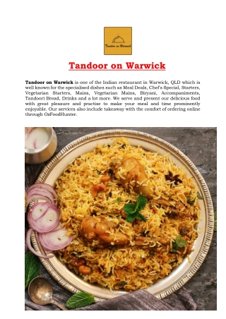 5% off - Tandoor on Warwick | Indian Restaurant Warwick, QLD