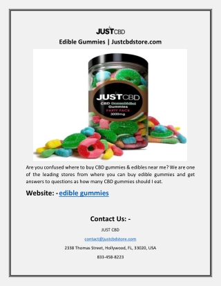 Edible Gummies | Justcbdstore.com