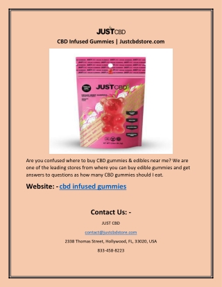 CBD Infused Gummies | Justcbdstore.com