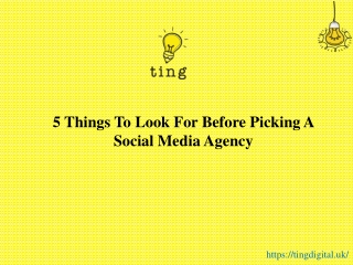 5 Things To Look For Before Picking A Social Media Agency