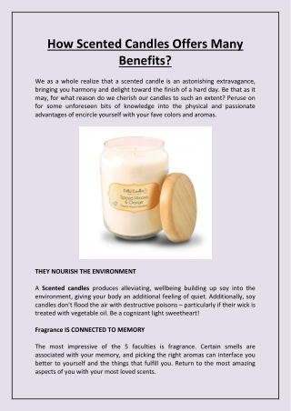 How Scented Candles Offers Many Benefits?