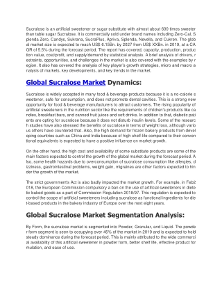 Global Sucralose Market