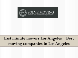 Los Angeles local movers