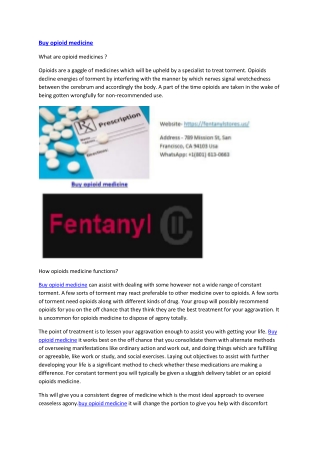 Buy opioid medicine