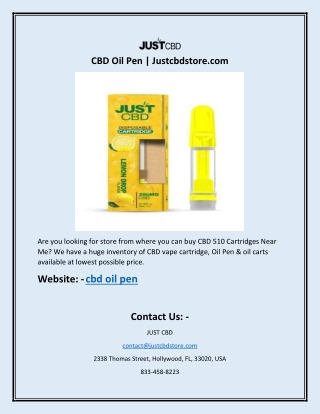 CBD Oil Pen | Justcbdstore.com