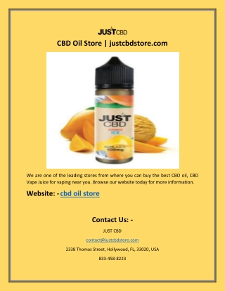 CBD Oil Store | justcbdstore.com