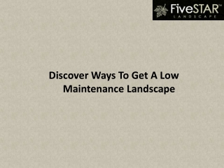 Discover Ways To Get A Low Maintenance Landscape