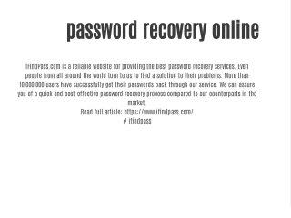 iFindPass.com is a reliabl