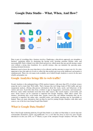 Google Data Studio – What, When, And How