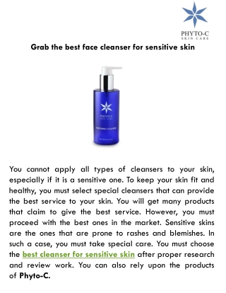 Grab the best face cleanser for sensitive skin