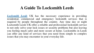 Locksmith Leeds