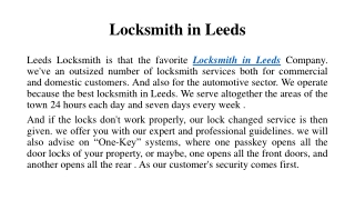 Locksmith in Leeds