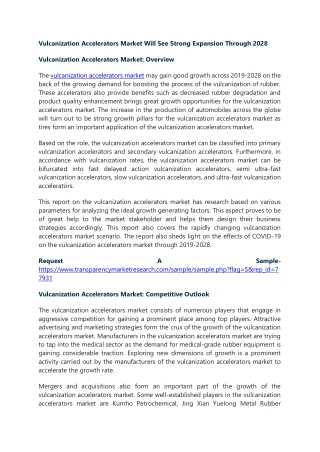 Vulcanization Accelerators Market Will See Strong Expansion Through 2028