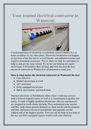 Your trusted electrical contractor in Wainscott