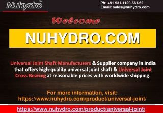 Universal Joint Shaft Supplier