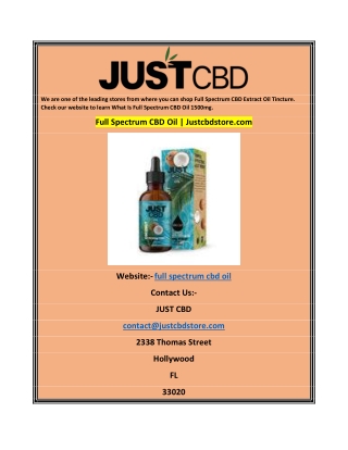 Full Spectrum CBD Oil  Justcbdstore.com