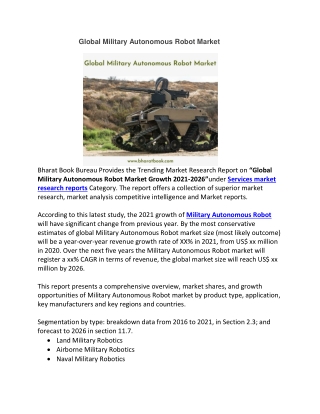 Global Military Autonomous Robot Market