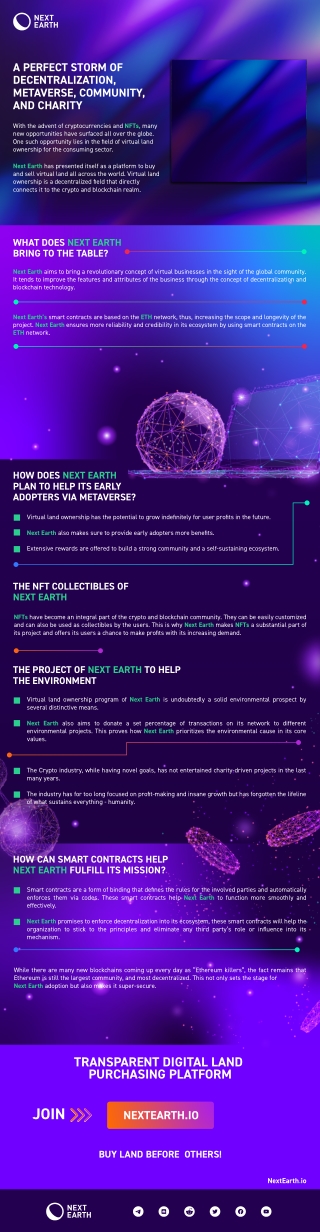 Next Earth using smart contracts on the ETH network