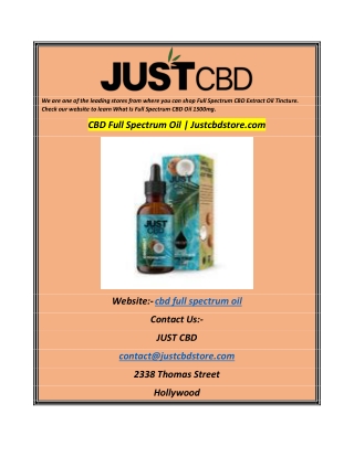 CBD Full Spectrum Oil Justcbdstore.com