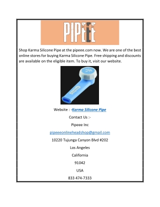 Karma Silicone Pipe | Pipeee