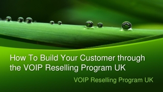 How To Build Your Customer through the VOIP Reselling Program UK
