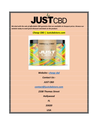 Cheap CBD  Justcbdstore.com