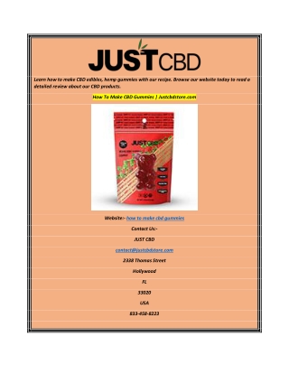 How To Make CBD Gummies  Justcbdstore.com