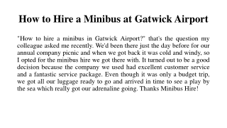 minibus airport transfer