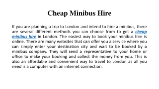 Cheap Minibus Hire