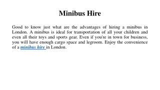 Minibus Hire
