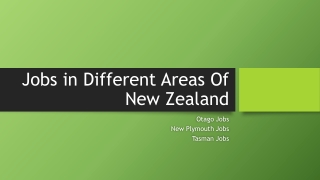 Jobs in Different Areas Of New Zealand
