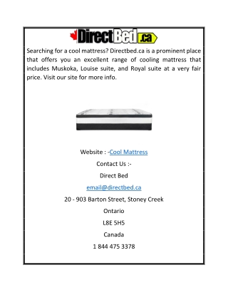 Cool Mattress | Directbed.ca