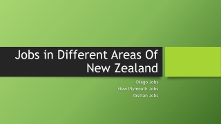 Jobs in Different Areas Of New Zealand