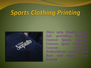 Sports Clothing Montreal