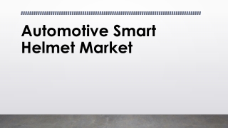 Automotive Smart Helmet Market