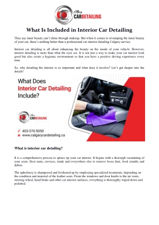 What Is Included in Interior Car Detailing