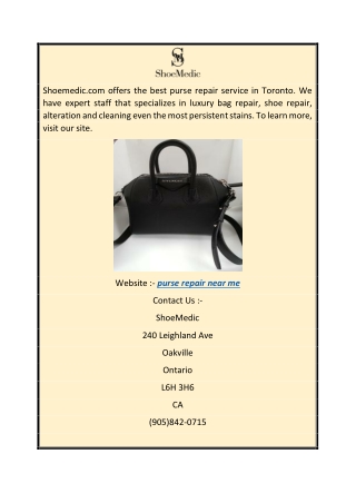 purse repair near me Shoemedic.com