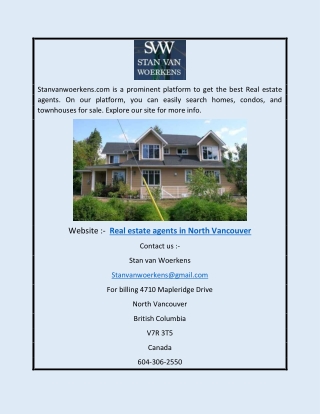 Real Estate Agents in North Vancouver | Stanvanwoerkens.com