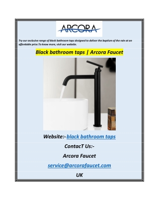 Black bathroom taps  Arcora Faucet