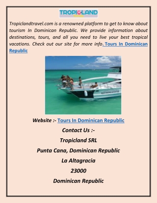 Tours In Dominican Republic s