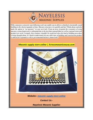 Masonic supply store online  Arreosmasonicosusa.com